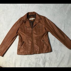 CLEO PETITES Leather Jacket